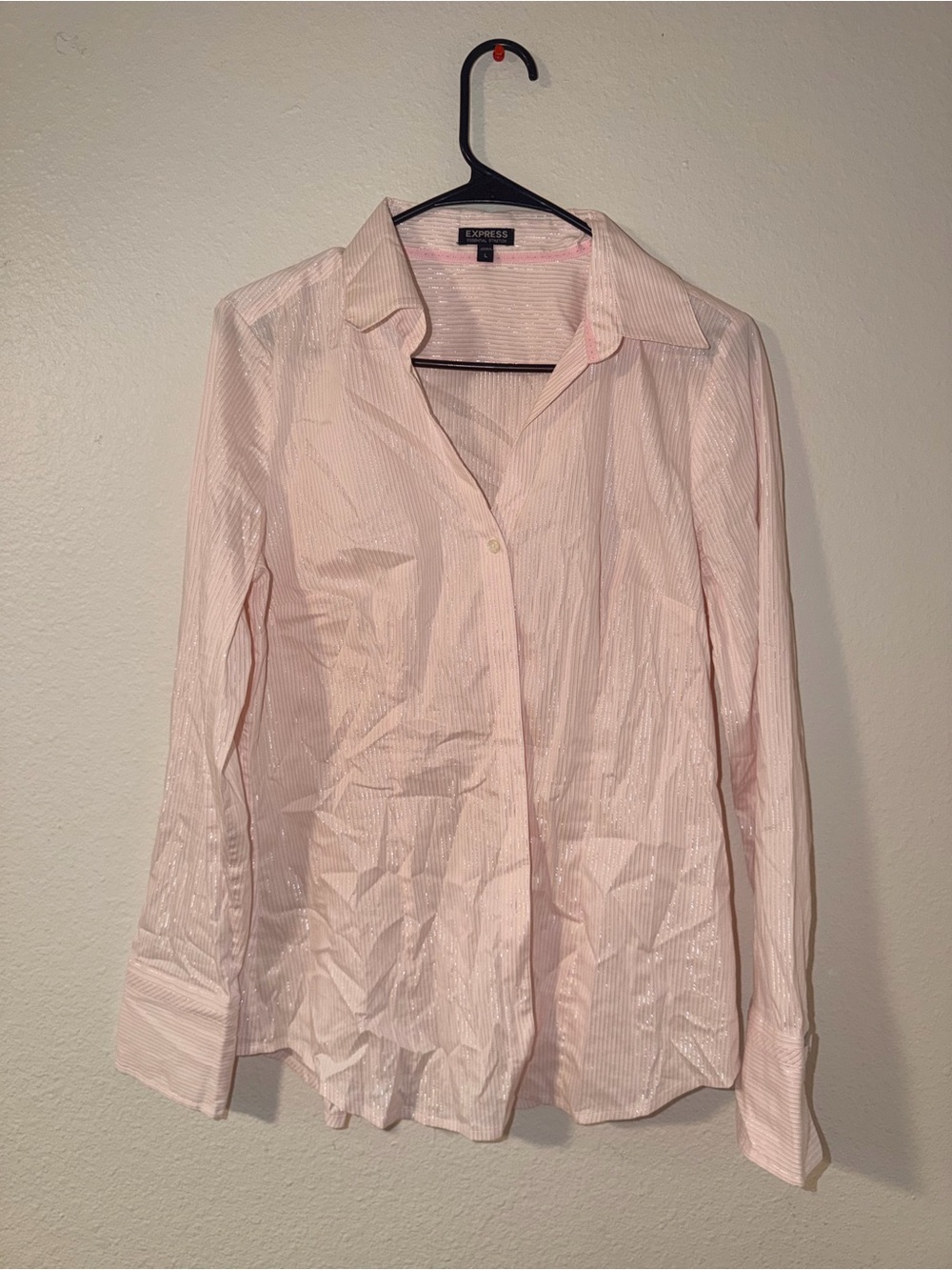Express Light Pink Pinstripe Collared Shirt